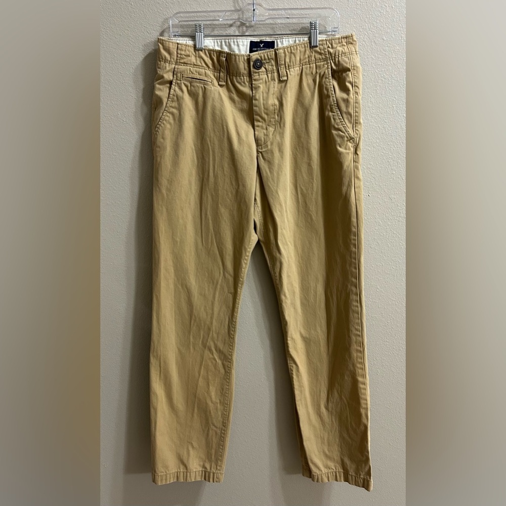 American Eagle Mens Original Straight Khakis Size 32/34 Preppy Business Academia